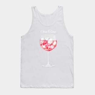 Pink Gin Watercolour Illustration Tank Top